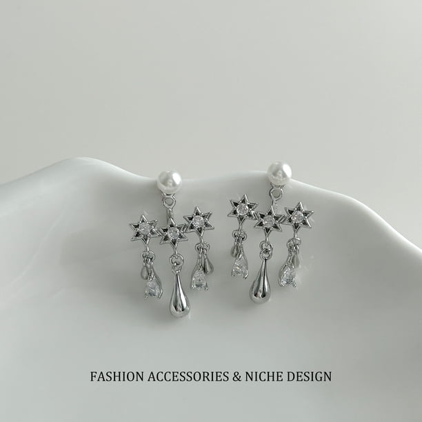 CZ Teardrop Stud Earrings for Women, Elegant Jewelry