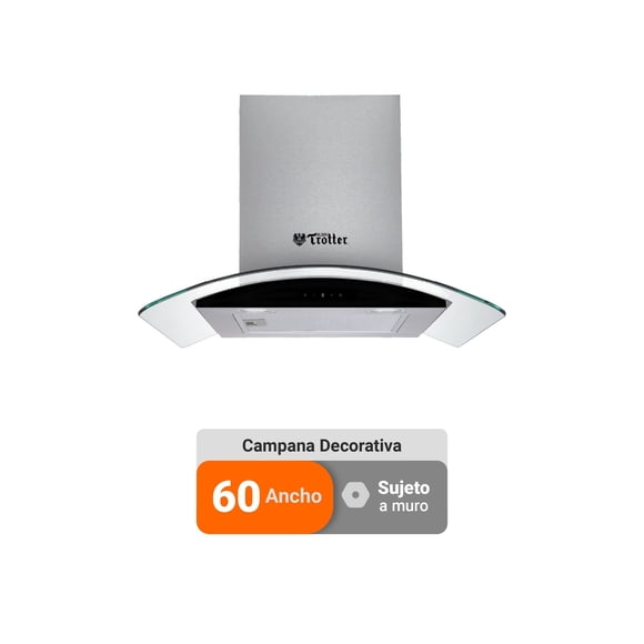Campana Cocina Albin Trotter Bogen Touch 60 cm Inox/Vidrio