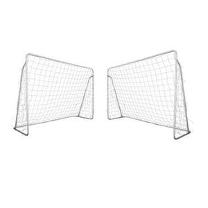 Auckland Outdoor - Pack De 2 Arcos Futbol Metálico Niño Con Red. 120 X 80 Cm. Blanco