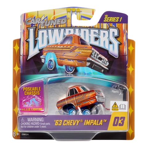 Coche Fundido Mga Entertainment Cartuned Lowrider 1963 Chevy Impala Orange