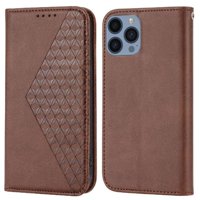 Funda Flip Foxdock Para Iphone 12 Pro , Estilo Billetera Con Diseño Rombo, Correa De Mano Y Soporte, Uso Diario