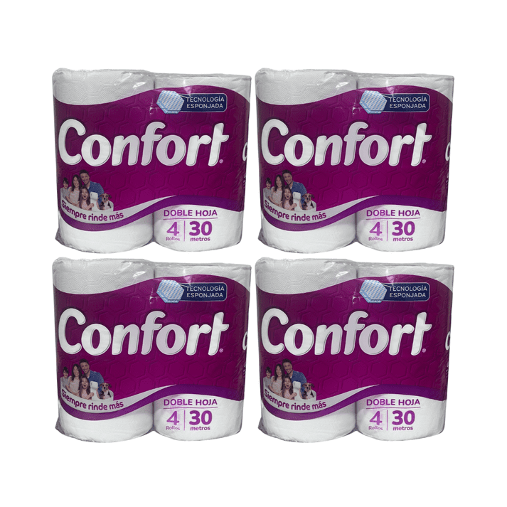 Pack 16 Rollos Papel Higiénico Confort Doble Hoja 30mts