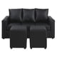 thumbnail image 1 of Sofá Kendy 3 Cuerpos + 2 Poufs Pu Negro, 1 of 5