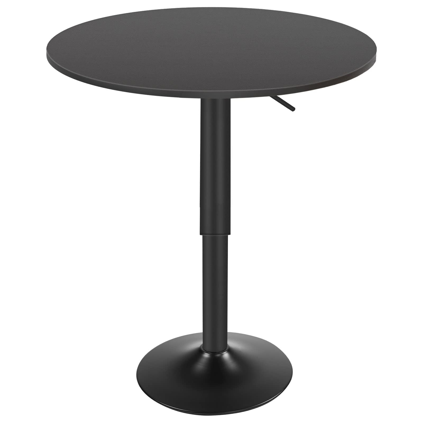 Mesa De Bar Hoobro Bk58bt01g1 Redonda, Ajustable En Altura, Color Negro