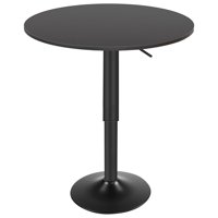 Mesa De Bar Hoobro Bk58Bt01G1 Redonda, Ajustable En Altura, Color Negro