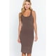 thumbnail image 1 of Saronite Vestido Midi Ajustado con Espalda Nadadora y sin Mangas Basics, Marrón Madera (para Mujer), 1 of 4