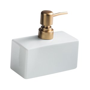 Magideal - De Jabón De Manos De Cerámica, Botella Dispensadora De Jabón Líquido De 400 Ml, De Loción Recargable, Para Baño De Cocina , Blanco