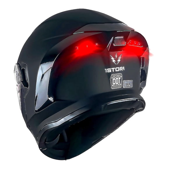 Casco 1Storm LED-X90 Negro Mate Modular Aprobado por DOT