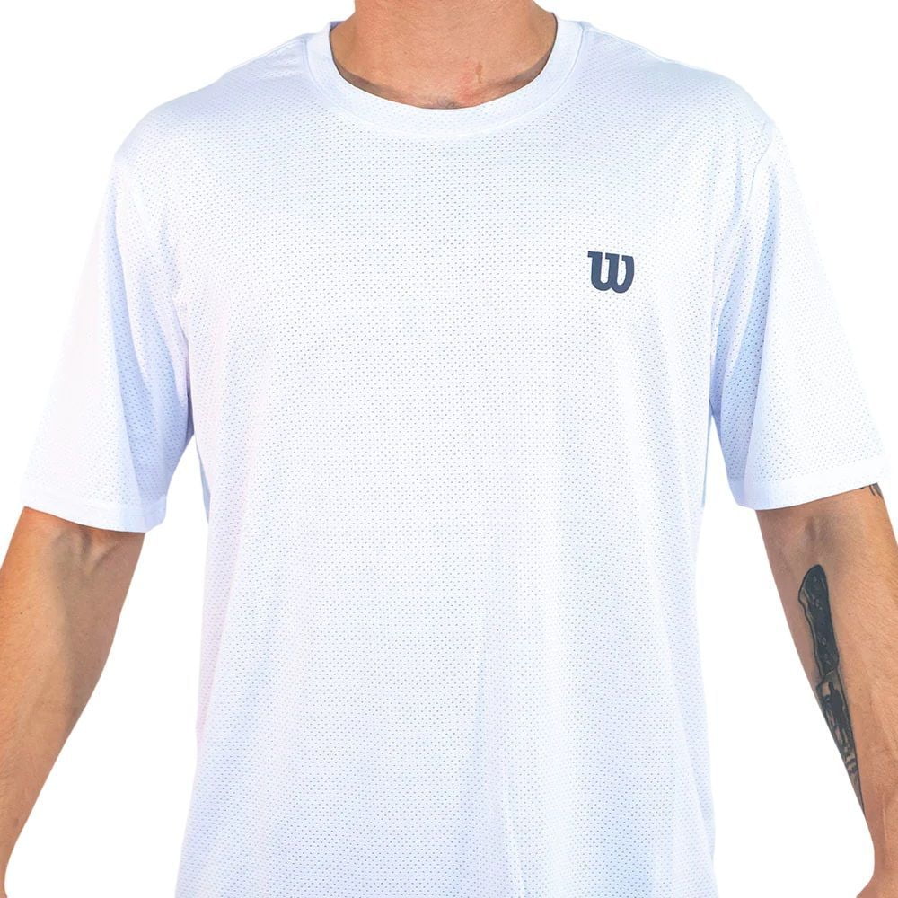 Polera Wilson Mesh Blanca Tenis Padel