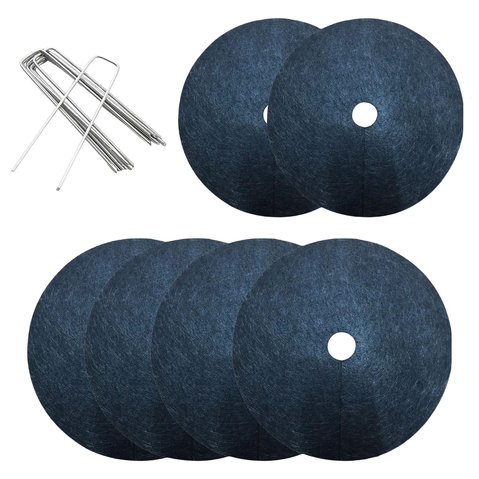 Ioensy - 6 Alfombrillas De Protección Para Árboles De Tela No Tejida Con Estacas Para Plantas De Jardín.