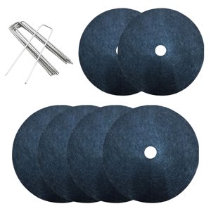 Ioensy - 6 Alfombrillas De Protección Para Árboles De Tela No Tejida Con Estacas Para Plantas De Jardín.