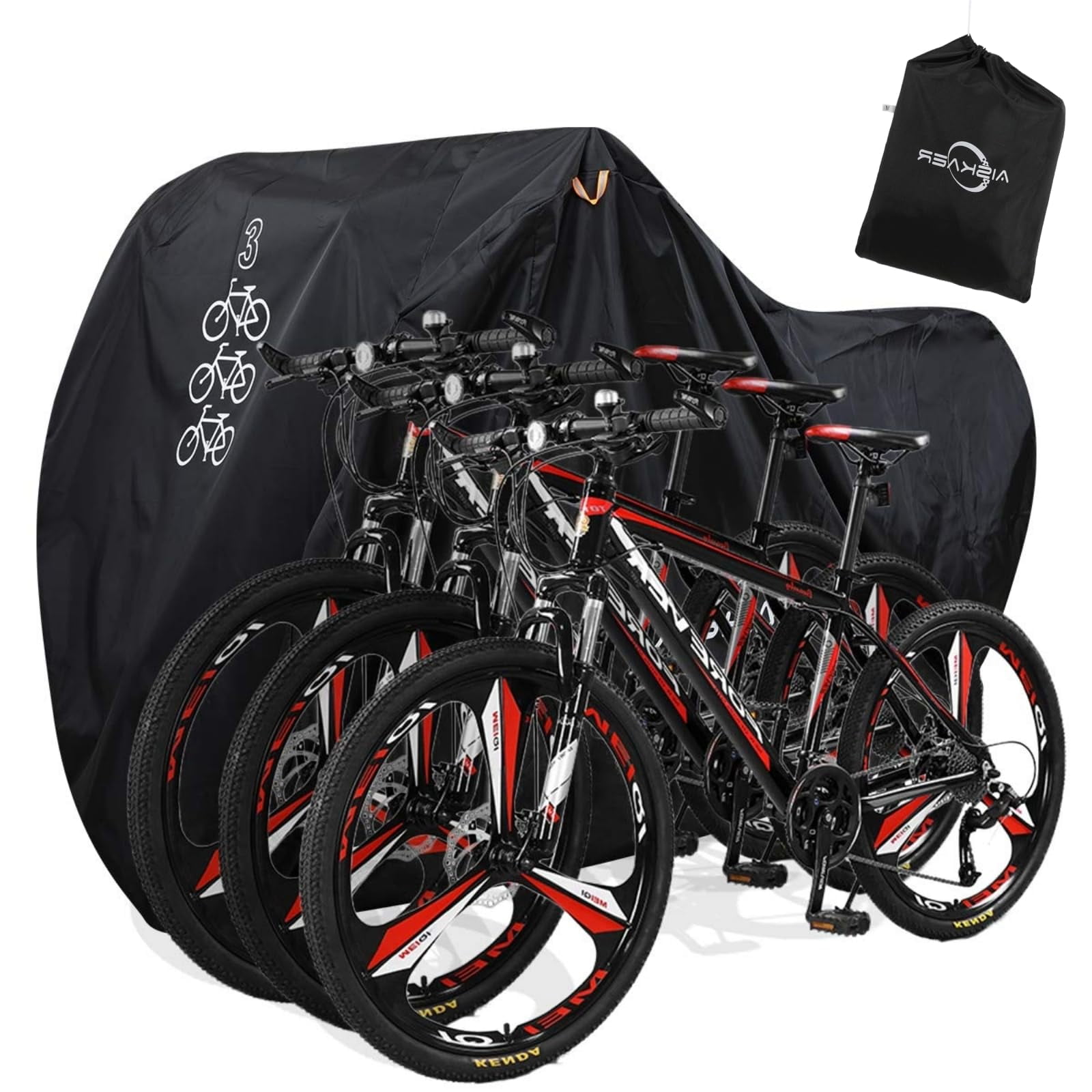 Funda Impermeable Para Bicicletas Aiskaer, Resistente, Para 2-3 Bicicletas