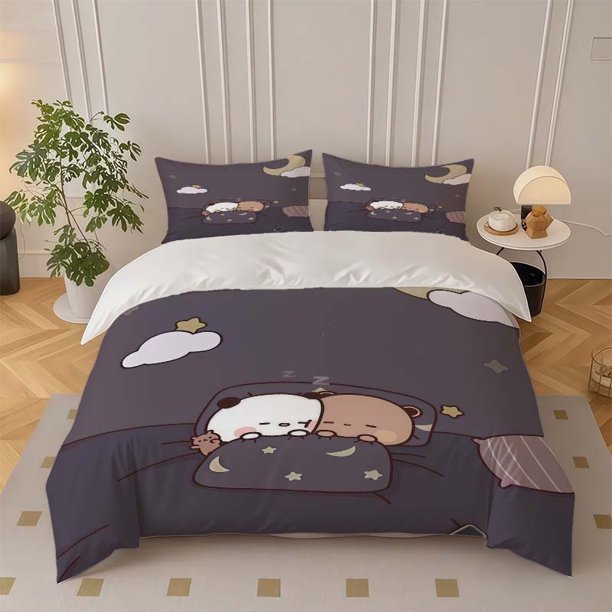 Sleeping Bear Themed Bedding Set Soft and Comfortable for All Seasons Ideal for Home and Bedroom Use