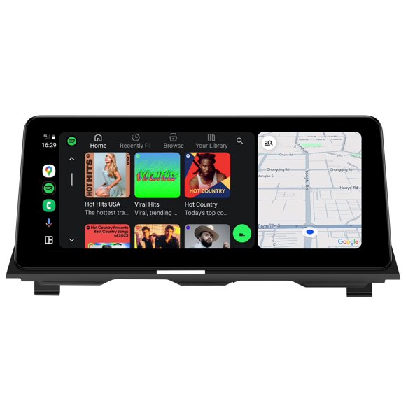 Estéreo de coche GTRUI 31 cm CarPlay inalámbrico Android Auto