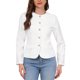 thumbnail image 1 of INSPIRE CHIC Chaquetas de Blazer Casual de Negocios para Mujeres de Manga Larga sin Cuello con Botones para Oficina Traje de Trabajo M Blanco, 1 of 6