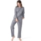 thumbnail image 1 of Conjunto de pijama para mujer, de franela de algodón, tejido a cuadros, manga larga, tallas S a XL, 1 of 6