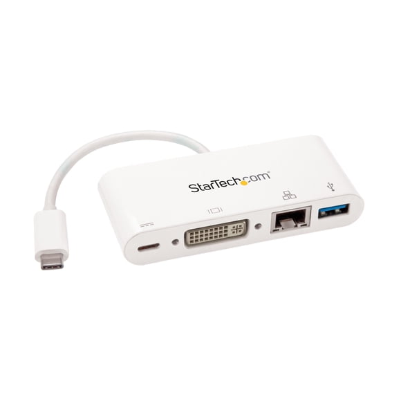 Adaptador USB‑C StarTech.com DVI‑D, GbE, USB‑A y Power Delivery 60 W