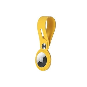 Genérico - Funda Llavero Airtag De Piel Amarillo