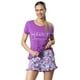 thumbnail image 3 of Pijama Algodón Short, Polera Manga Corta Estampado Beatiful, 3 of 3