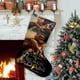 thumbnail image 1 of Black Adam Tema: Calcetines de Navidad, fino lino blanco para colgar en escaleras y chimenea, decoración navideña para el hogar, regalo de Navidad. 45cm × 32cm, 1 of 5