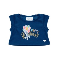 Polera Build A Bear Cumpleaños Azul Con Globos