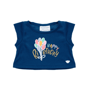 Polera Build A Bear Cumpleaños Azul Con Globos
