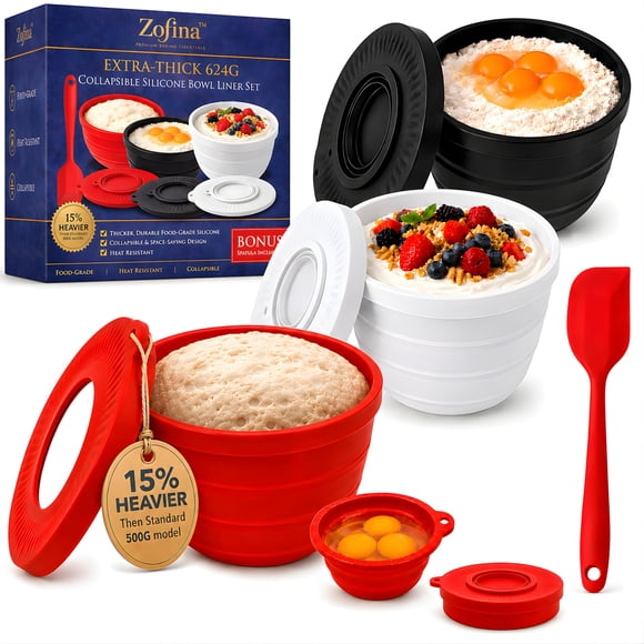 Revestimiento de silicona para bol ZOFINA 5QT 624 g, pack de 3, libre de BPA