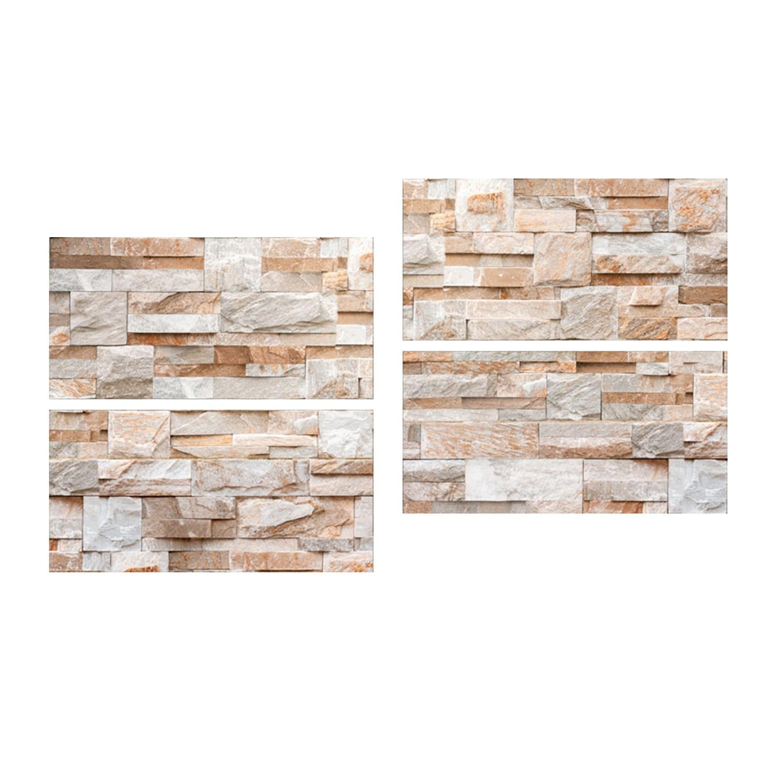 Magideal - 4x 3d Brick Wallpaper Wall Stickers Papel De Pared Impermeable Paneles De Pared Calcomanías Para Cocina Backsplash Home Tv Fondo Lavandería