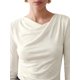 thumbnail image 5 of INSPIRE CHIC Blusas con Cuello de Tortuga para Mujeres de Manga Larga Elegante Draped Otoño Casual Ligera S Beige, 5 of 6