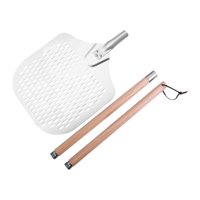 Bothyi - Espátula De Pizza De Aleación De Aluminio Con Mango De Madera Para Hamburguesas, Pan Y Panqueques, 142 Cm, 2 Secciones