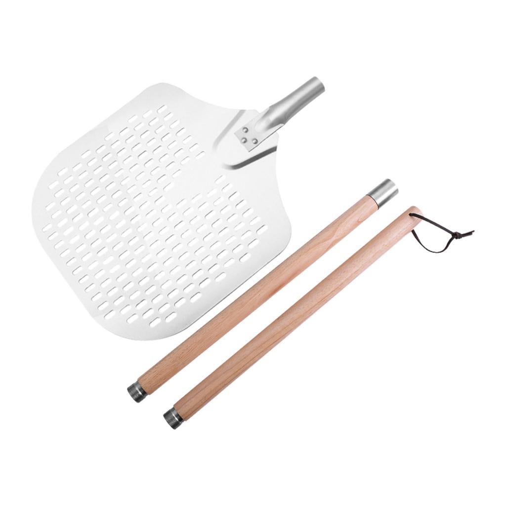 Bothyi - Espátula De Pizza De Aleación De Aluminio Con Mango De Madera Para Hamburguesas, Pan Y Panqueques, 142 Cm, 2 Secciones
