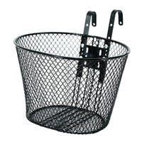 Magideal - Cesta De Bicicleta Cesta Frontal Cesta Metálica Desmontable Diseño Con Ganchos Ajustables Fácil De Instalar Adecuada Para Bicicletas Niños Adultos Tra Negro