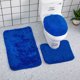 thumbnail image 1 of suxuMhao Juego de Tapetes de Baño, 3 Piezas Tapete de Piso Suave y Afelpado, Tapetes de Baño Lavables, Tapetes de Ducha para Baño, Azul Oscuro, Tapete en Forma de U 15.7 X 19.7, Cubierta de Tapa de, 1 of 4