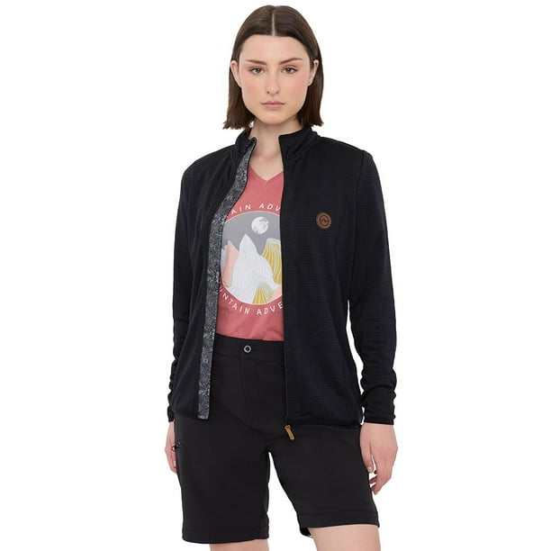 Polerón Outdoor Mujer Texturizado Negro Corona