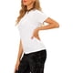 thumbnail image 4 of INSPIRE CHIC Top de Fiesta de Terciopelo para Mujer Cuello Redondo Mangas Cortas Camiseta Casual XS Blanco, 4 of 8