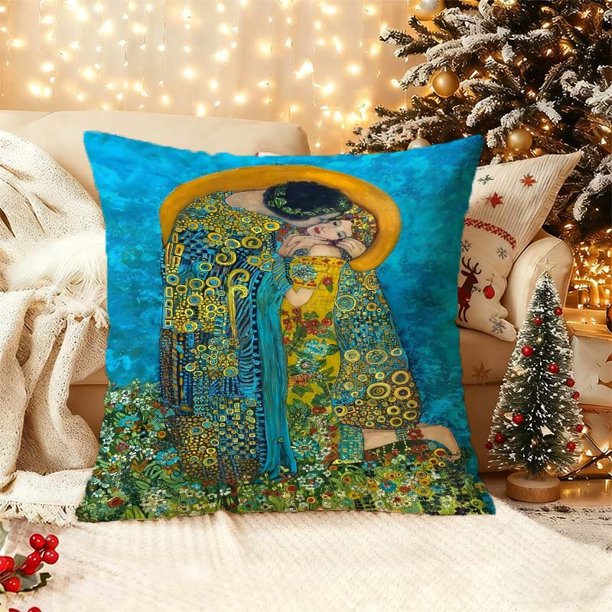 A Klimt-style Printed Pillowcase Modern Decorative Cushion Cover Suitable for Sofas Living Rooms and Outdoor Use Bedroom Decorative Pillow Cover Living Room Sof