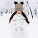 thumbnail image 2 of Gorro de punto con orejas de gato, gorro de lana bordado, bonito gorro cálido para otoño e invierno, gorro para el frío., 2 of 5