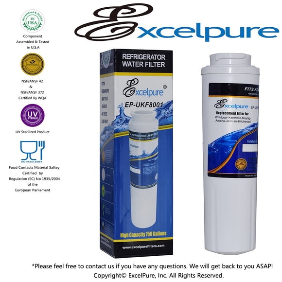 Reemplazo del filtro de agua del refrigerador EXCELPURE UKF8001
