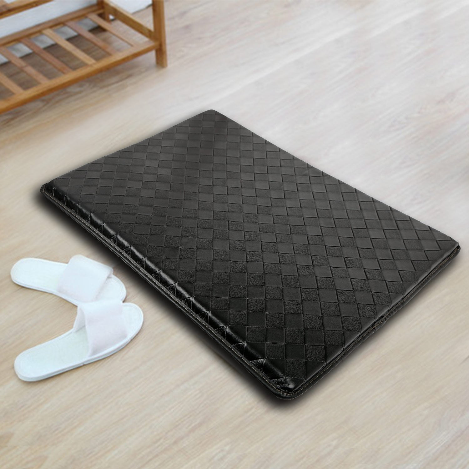 Alfombra De Cocina Teqhome, Espuma Viscoelástica Antifatiga, Color Negro