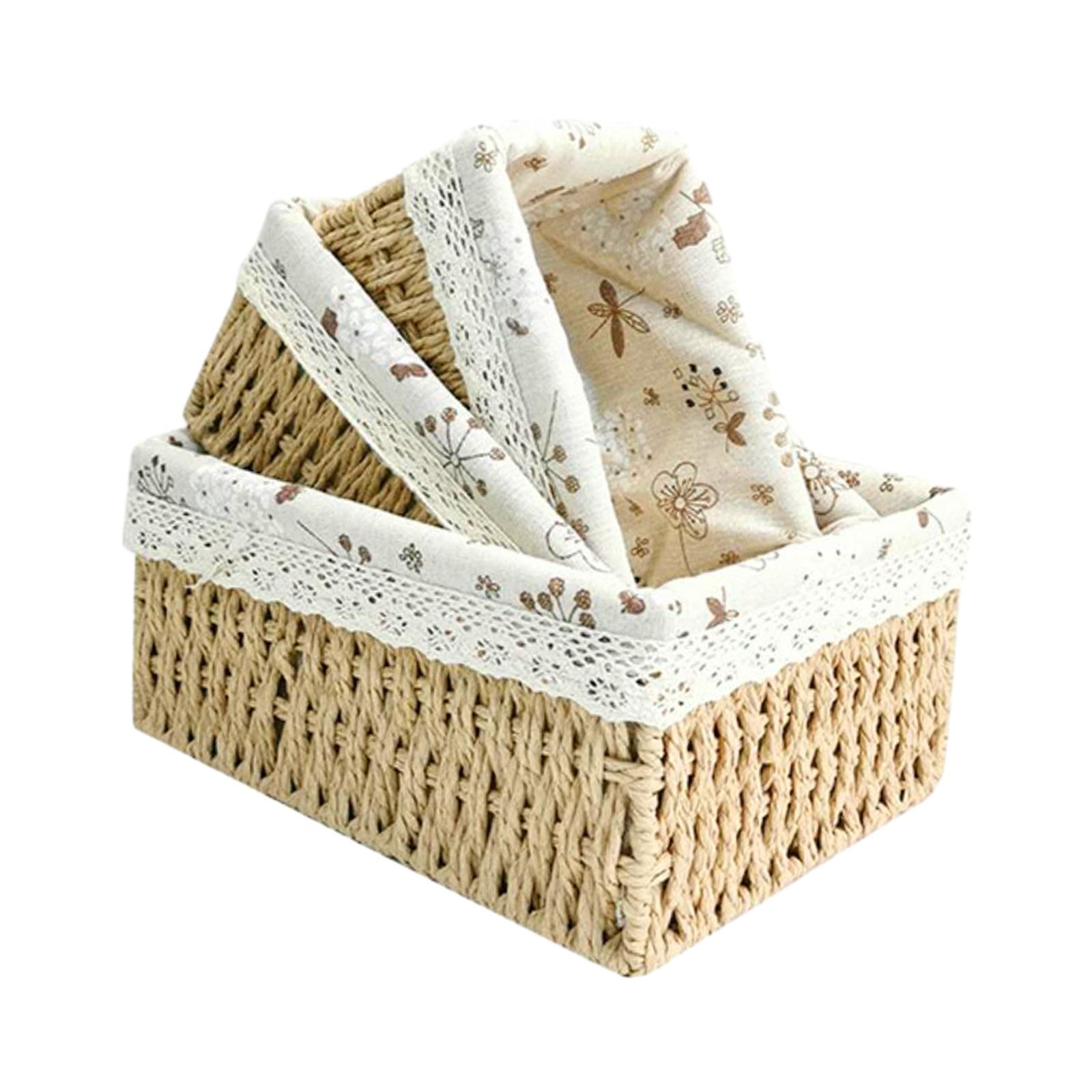 Bothyi - Cesta Para Servir, Cestas De Almacenamiento Tejidas A Mano Apilables Para Patio, Refrigerio, Inodoro, 3 Uds.