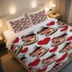 thumbnail image 1 of Nutella Grid Love Hearts Duvet Cover Set Independence Day Vintage Print Soft & Breathable Machine Washable, 1 of 1