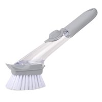 Importclick - Cepillo Dispensador Jabón Para Ollas Lavaloza Gris