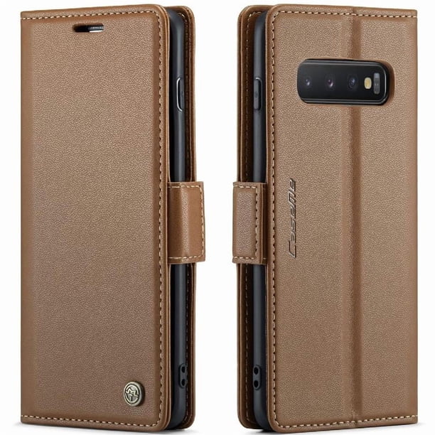 CaseMe tipo cartera Samsung Galaxy S10 con cierre magnético, RFID, tarjetero, soporte, carga inalámbrica