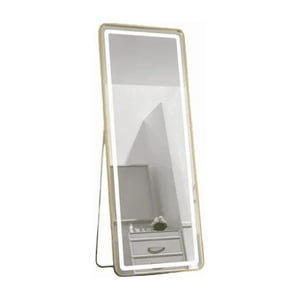 Genérico - Espejo Dorado Rectangular Led 150X40Cm