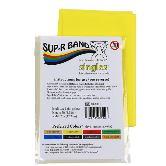 Banda De Ejercicio Cando Sup r Sin Látex X light De 1 5 M Color Amarillo