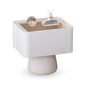 Santú Home & Deco - Velador Moderno Cajón Estilo Nórdico Blanco