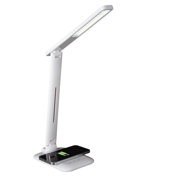 Lámpara de Trabajo OttLite con Carga Inalámbrica Qi y Puerto USB – Blanco