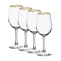 Set 4 Copas Borde Dorado Para Vino 320Ml Allegra