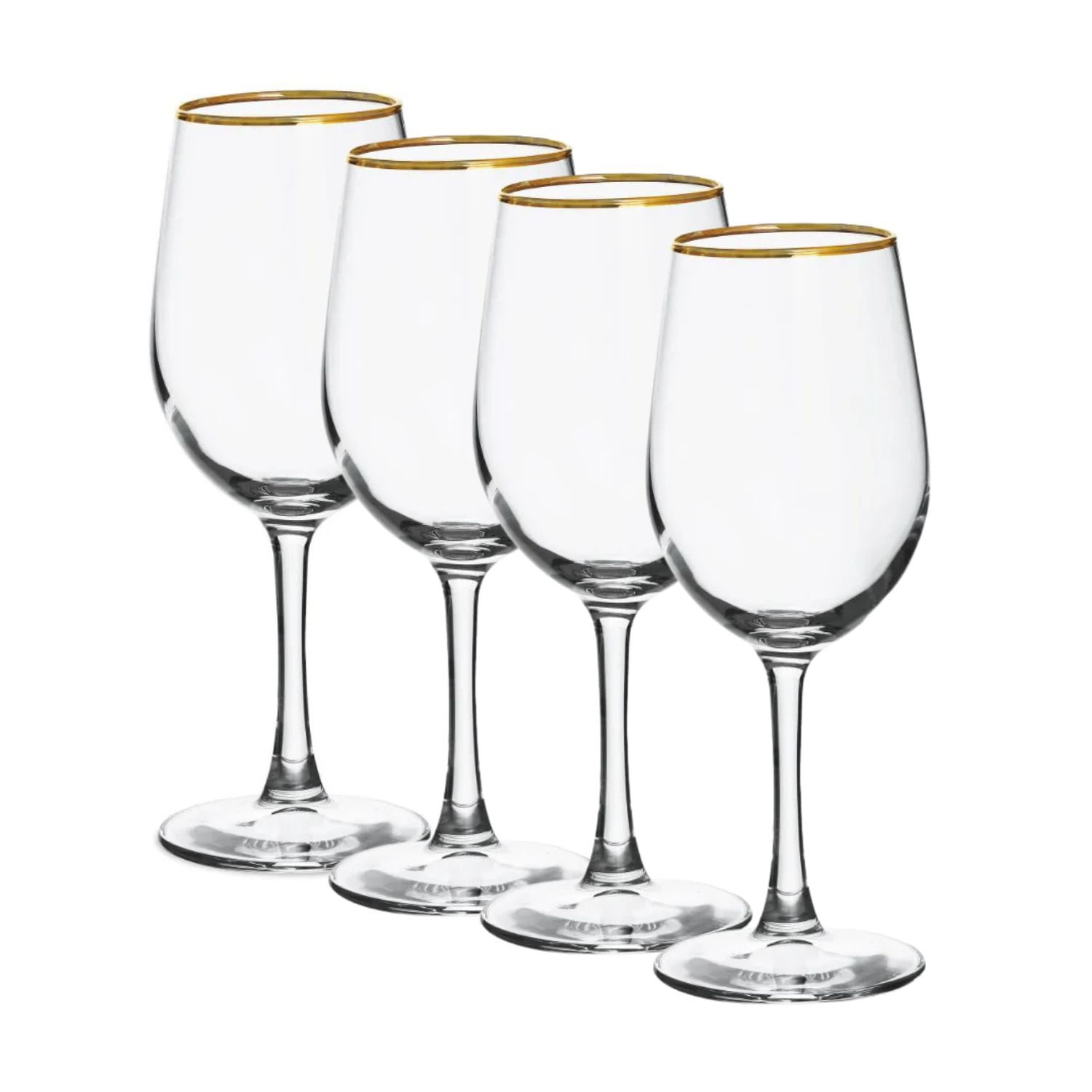 Set 4 Copas Borde Dorado Para Vino 320ml Allegra