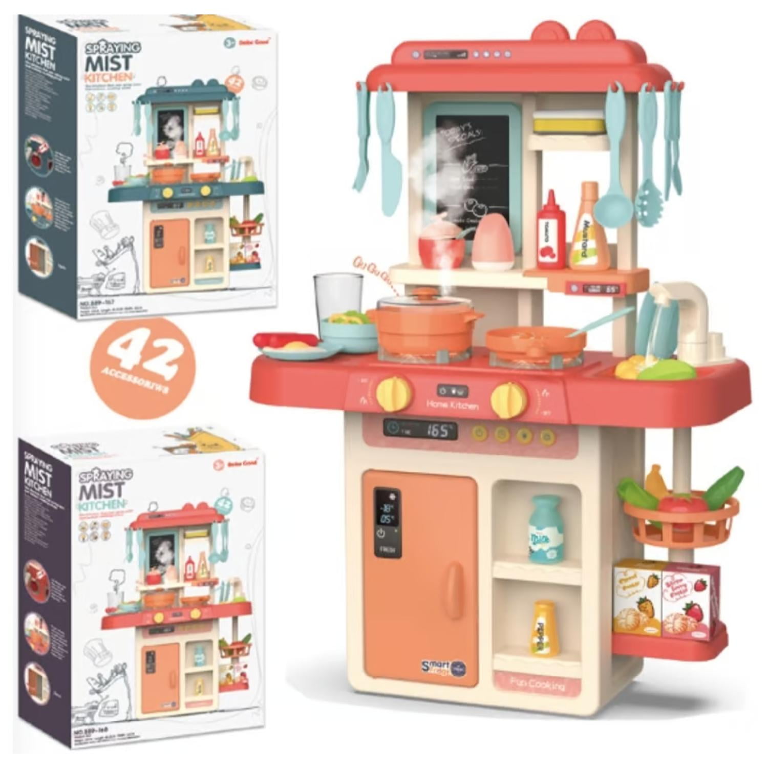 Total E-commerce - Juguete Cocina 42 Piezas Luz Sonido Rosado 63cm